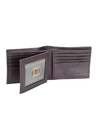 Sheepskin Leather RFID Center Flip Bifold Wallet