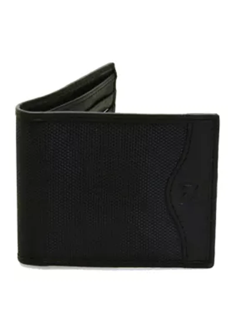 Men's 2 Piece Nylon and Leather Wallet and Keyfob Gift Set