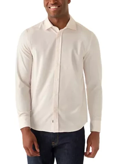 Men's Long Sleeve Diamond Print Button Up Shirt