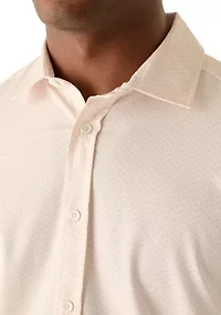 Men's Long Sleeve Diamond Print Button Up Shirt