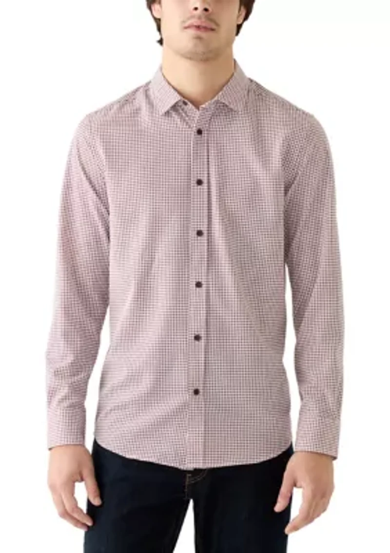 Men's Long Sleeve Geometric Print Woven Shirt