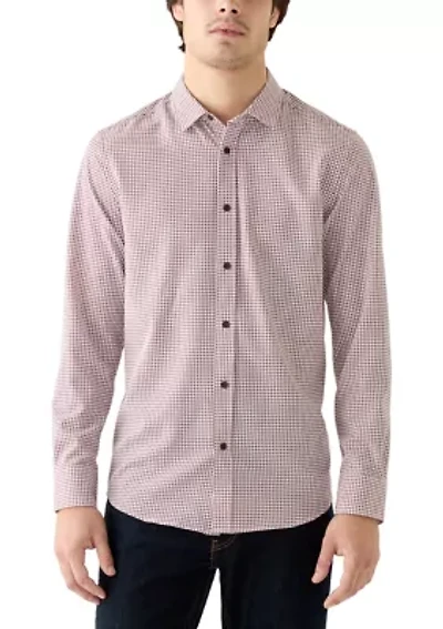 Men's Long Sleeve Geometric Print Woven Shirt