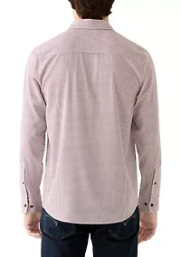 Men's Long Sleeve Geometric Print Woven Shirt