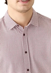 Men's Long Sleeve Geometric Print Woven Shirt