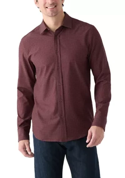 Men's Red Heather Check Dress Shirt