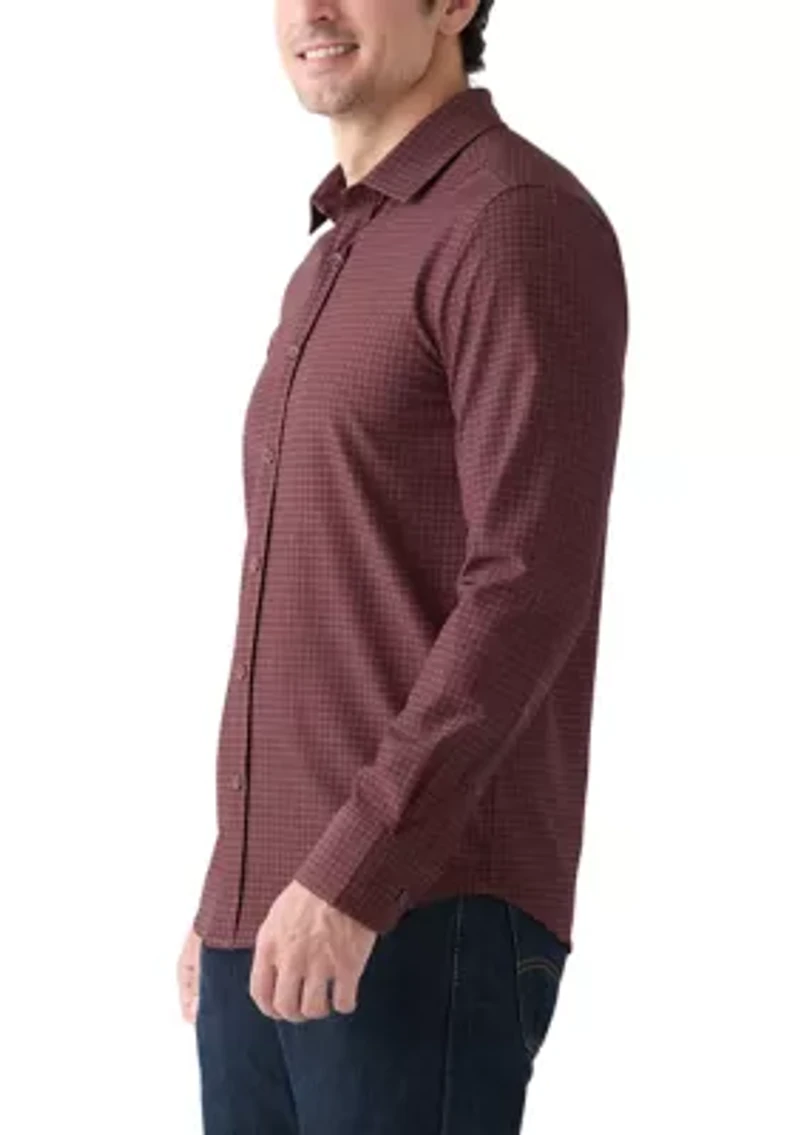 Men's Red Heather Check Dress Shirt