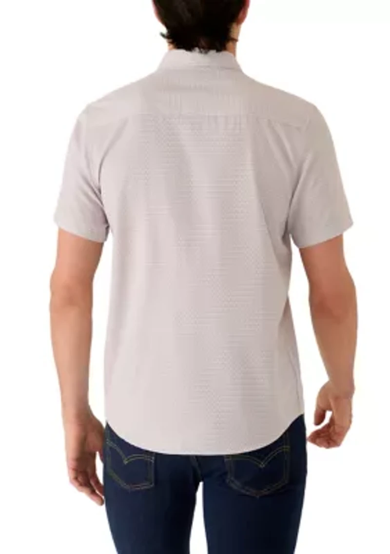 Men's Short Sleeve Grape Oxford Button Down Shirt