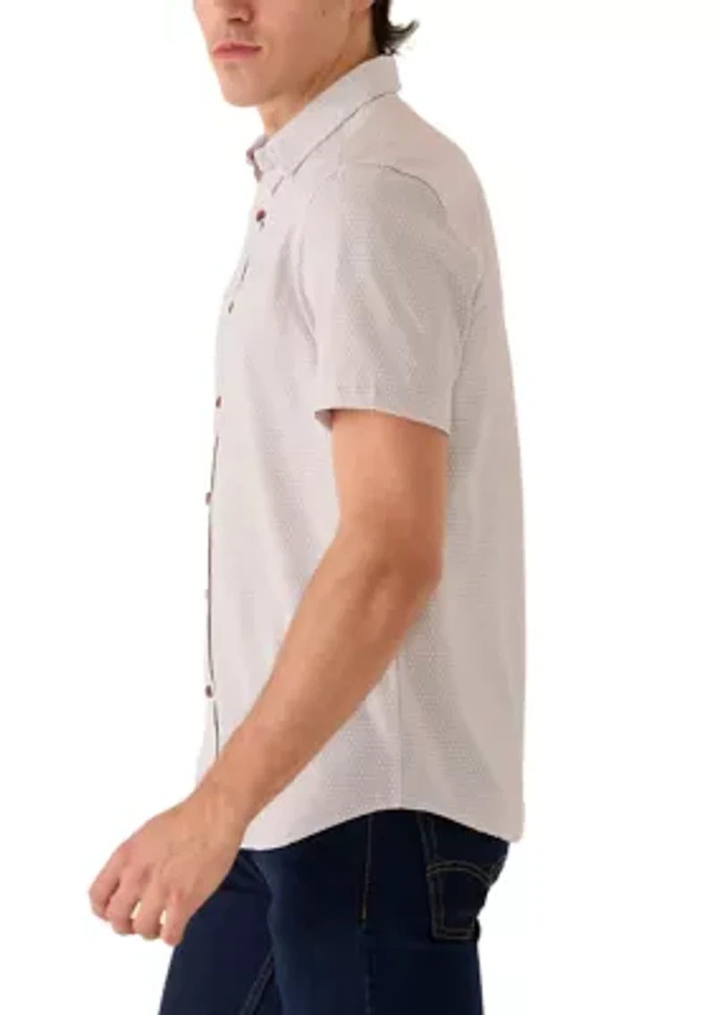 Men's Short Sleeve Grape Oxford Button Down Shirt