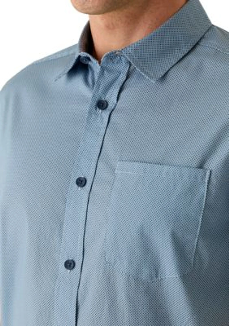 Men's Short Sleeve Geo Woven Button Down Shirt