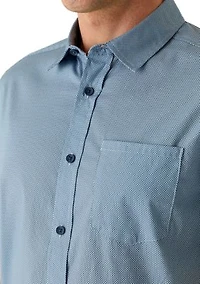 Men's Short Sleeve Geo Woven Button Down Shirt
