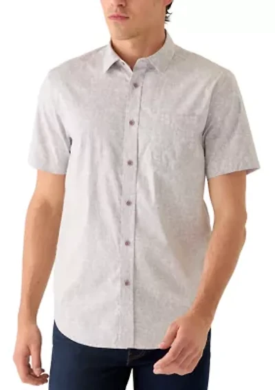 Men's Short Sleeve Floral Woven Button Down Shirt