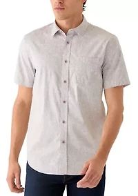 Men's Short Sleeve Floral Woven Button Down Shirt