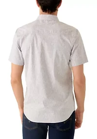 Men's Short Sleeve Floral Woven Button Down Shirt