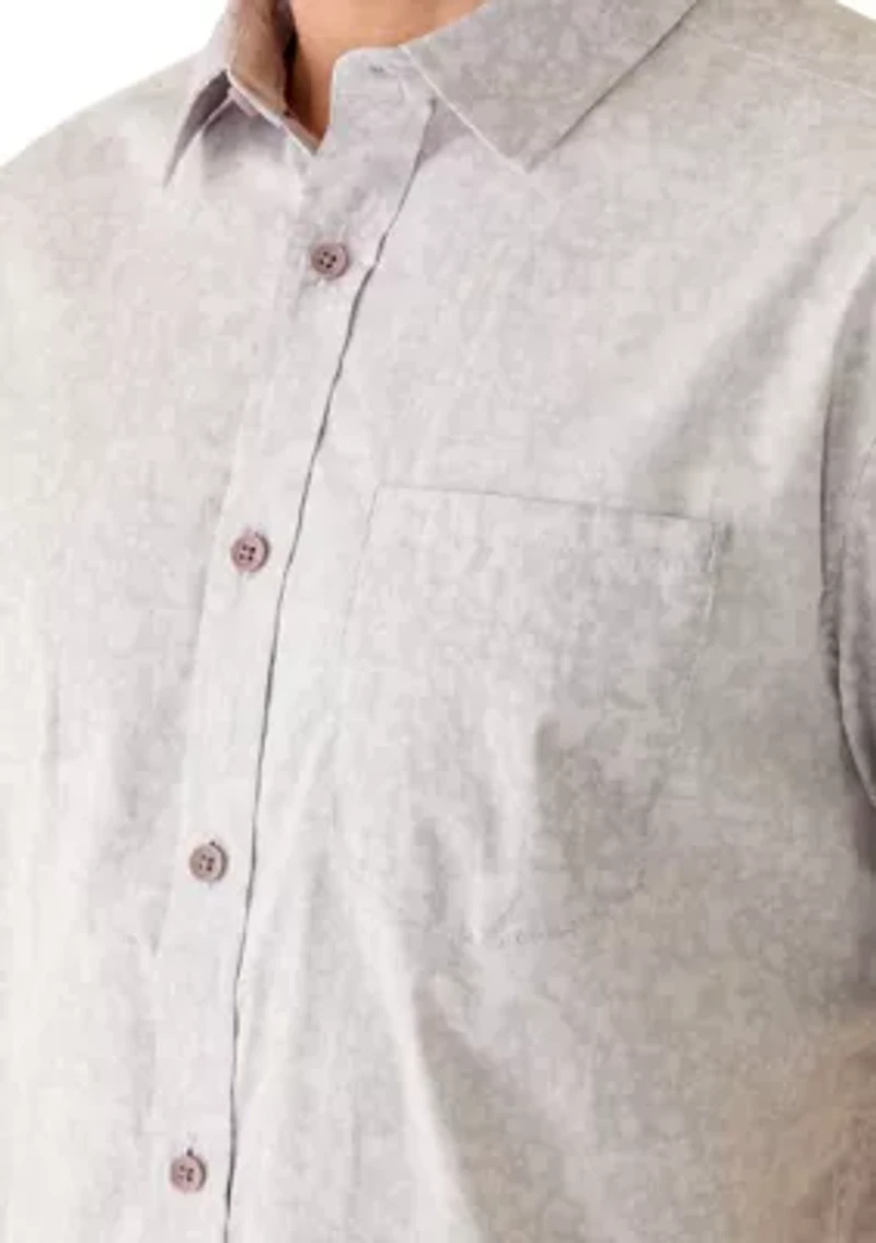 Men's Short Sleeve Floral Woven Button Down Shirt