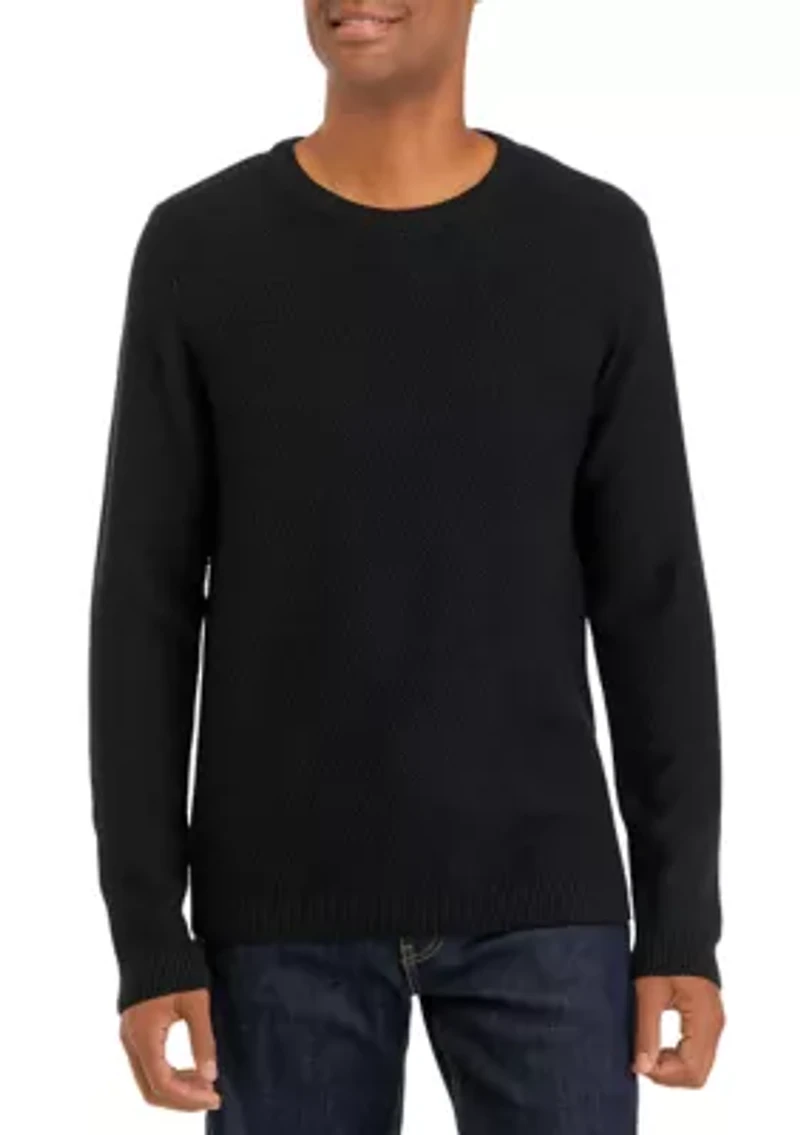 Men's Textured Popcorn Crew Neck Sweater