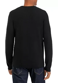 Men's Textured Popcorn Crew Neck Sweater
