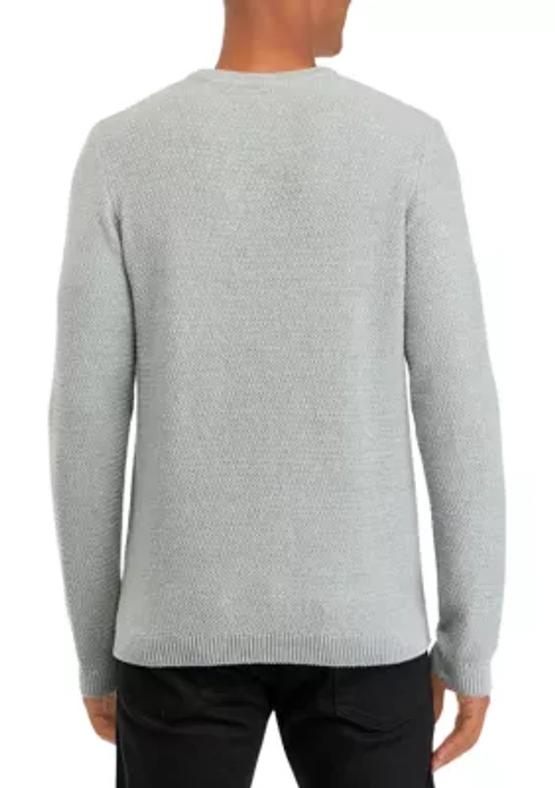 Men's Textured Popcorn Crew Neck Sweater