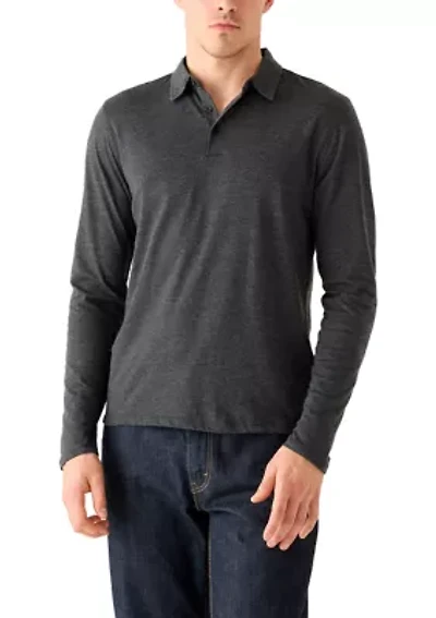 Men's Long Sleeve Button Down Collar Polo Shirt
