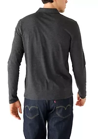 Men's Long Sleeve Button Down Collar Polo Shirt