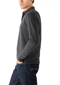 Men's Long Sleeve Button Down Collar Polo Shirt