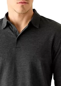 Men's Long Sleeve Button Down Collar Polo Shirt