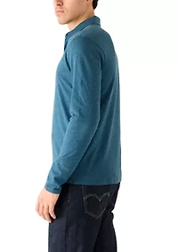 Men's Long Sleeve Button-Down Collar Polo Shirt