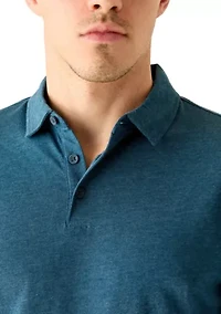 Men's Long Sleeve Button-Down Collar Polo Shirt