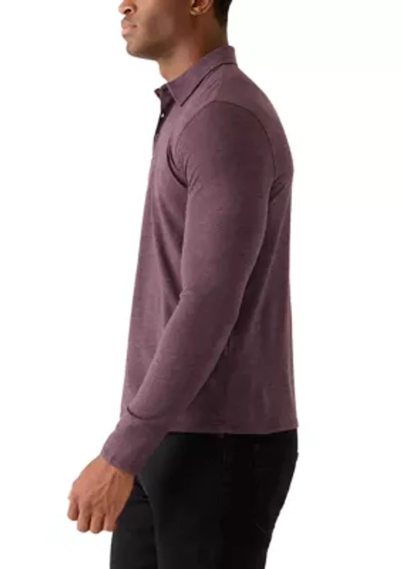 Men's Long Sleeve Button Down Polo Shirt