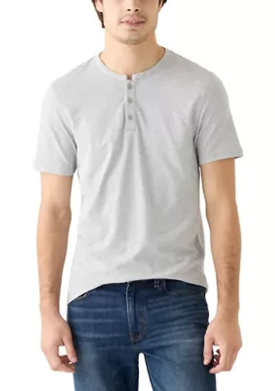Short Sleeve Grey Henley T-Shirt