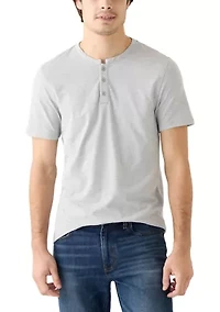 Short Sleeve Grey Henley T-Shirt