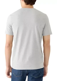 Short Sleeve Grey Henley T-Shirt