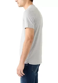 Short Sleeve Grey Henley T-Shirt
