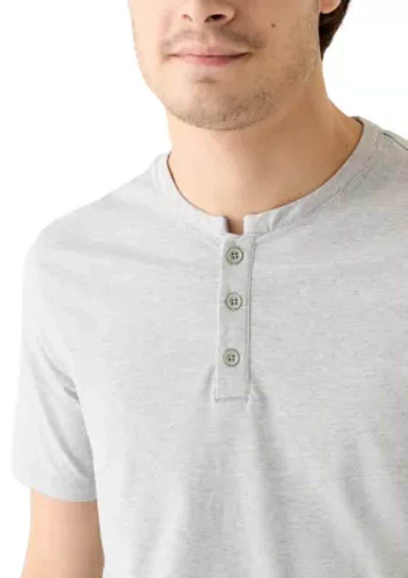Short Sleeve Grey Henley T-Shirt