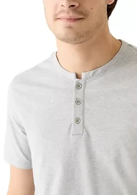 Short Sleeve Grey Henley T-Shirt