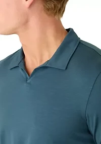Men's Blue Long Sleeve Polo