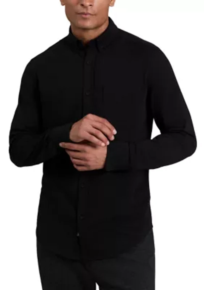 Men's Long Sleeve Knit Polo Shirt