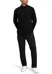 Men's Long Sleeve Knit Polo Shirt