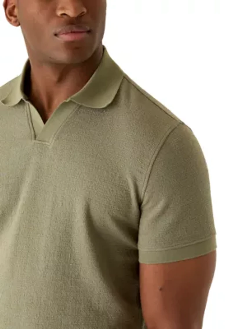 Men's Ribbed Johnny Collar Shirt