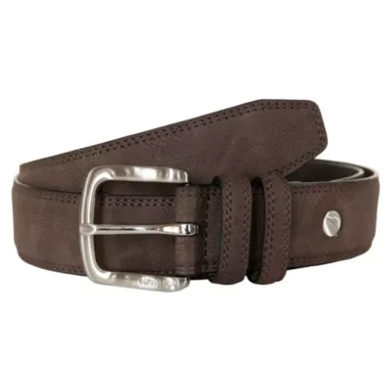 Casual Padded Leather Belt with Signature Ornament
