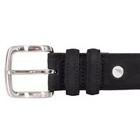 Casual Padded Leather Belt with Signature Ornament