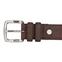 Casual Padded Leather Belt with Signature Ornament