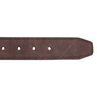 Casual Padded Leather Belt with Signature Ornament