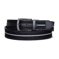 Signature Logo Stripe Ribbon Reverses to Leather Belt