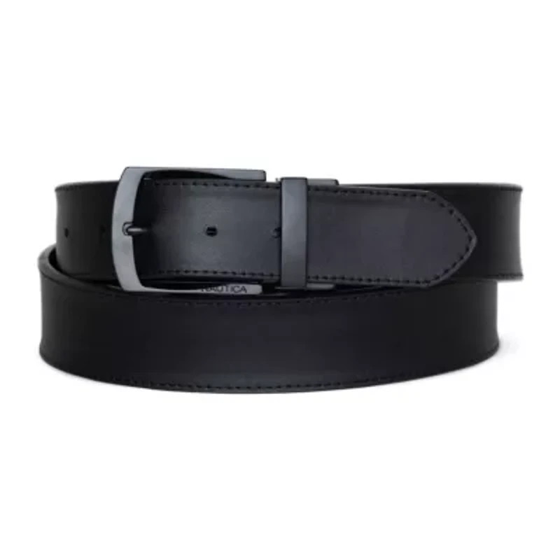 Signature Logo Stripe Ribbon Reverses to Leather Belt