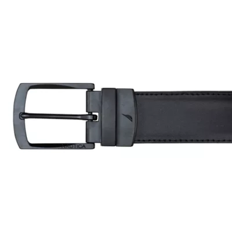 Signature Logo Stripe Ribbon Reverses to Leather Belt