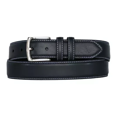 Logo Inlay Ornament Double Keeper Leather Belt