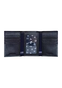 Pebble Two-Tone Leather Trifold Wallet