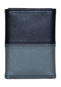 Pebble Two-Tone Leather Trifold Wallet
