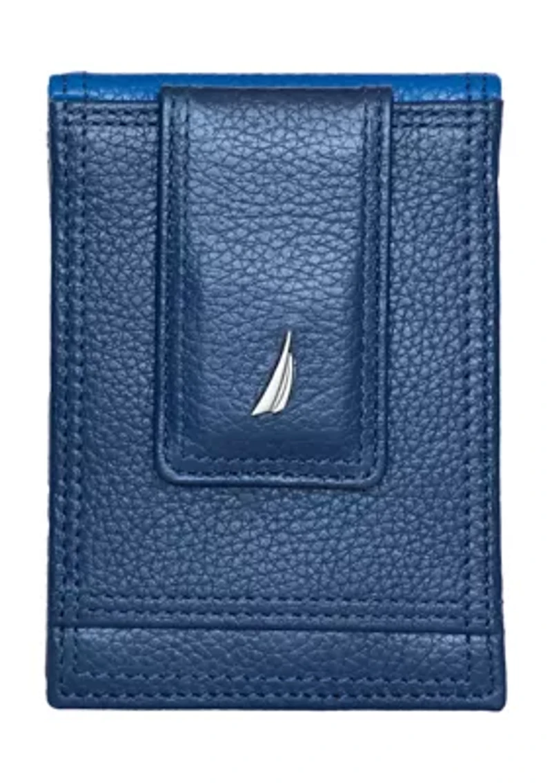 Pebble Two-Tone Leather Front Pocket Wallet