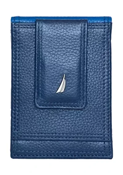 Pebble Two-Tone Leather Front Pocket Wallet